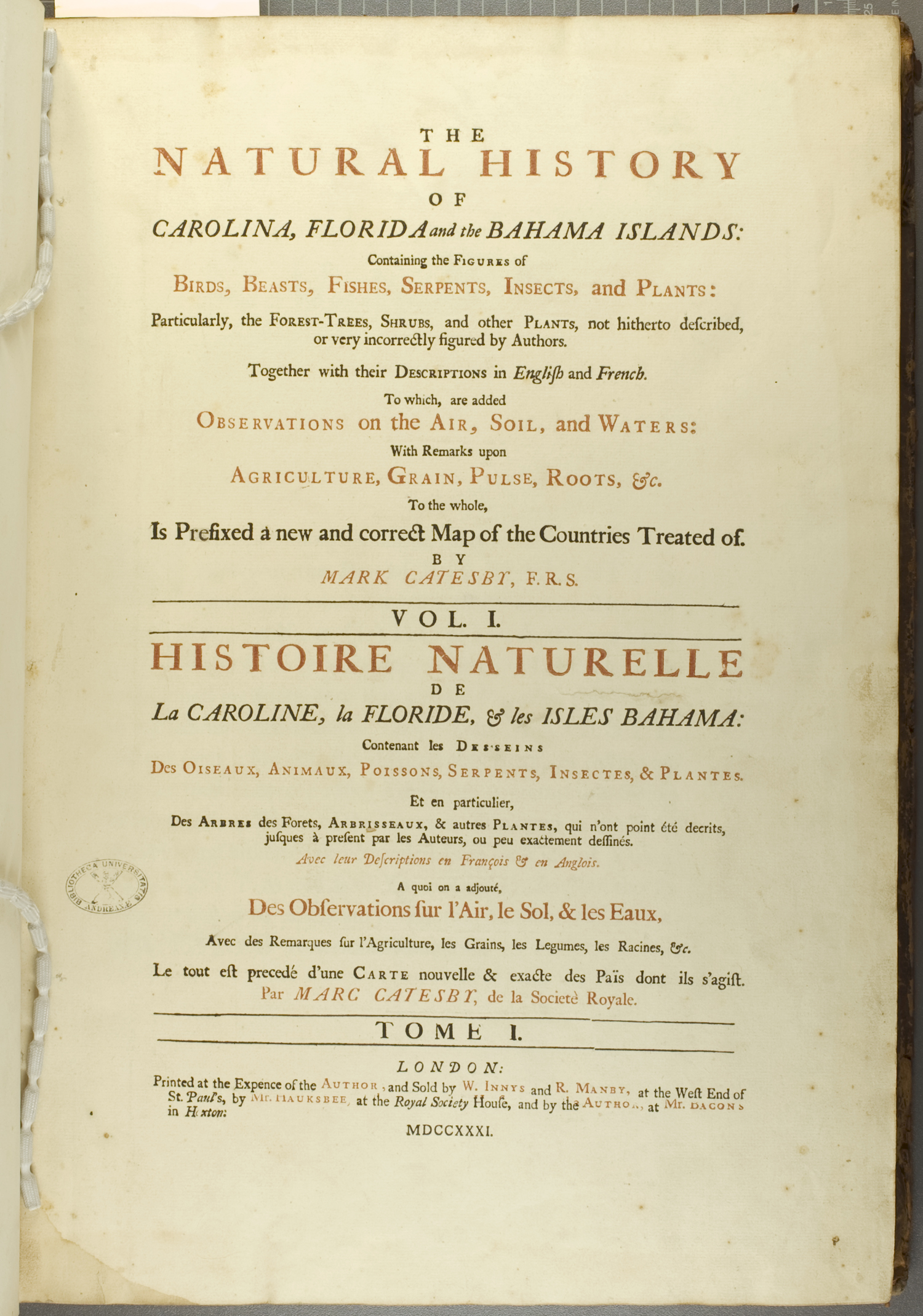 catesby title page