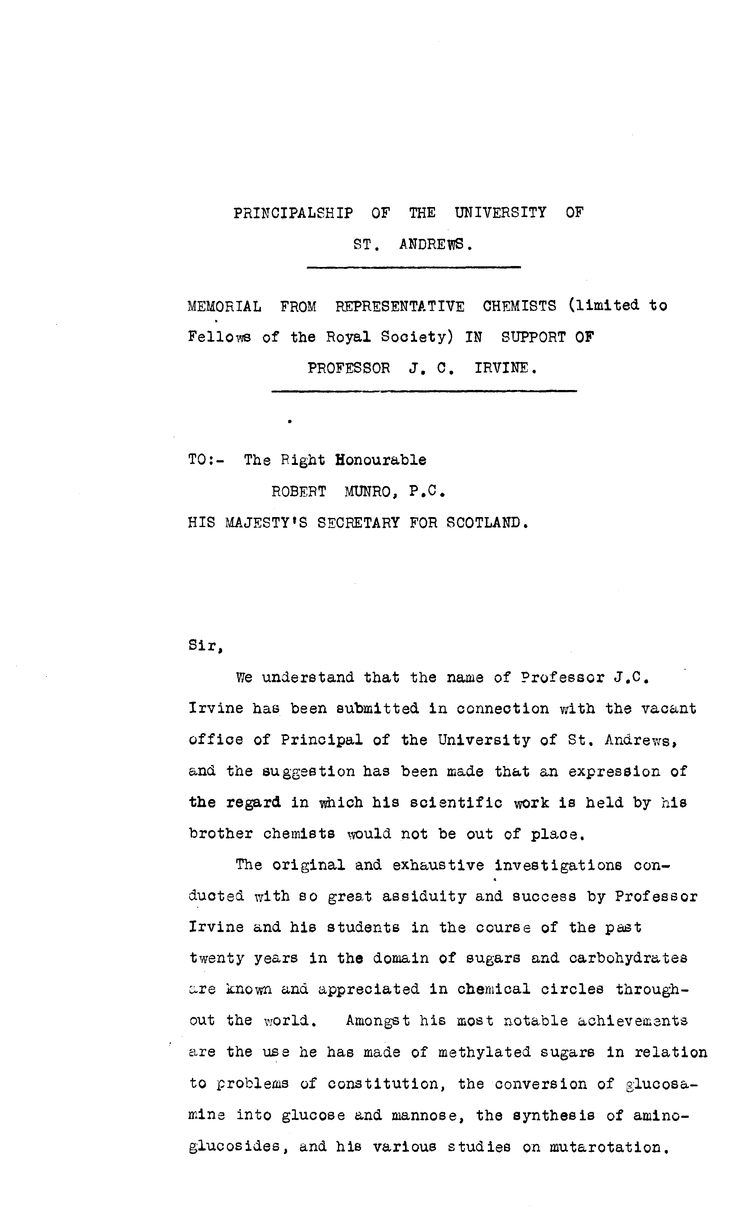 The memorial document