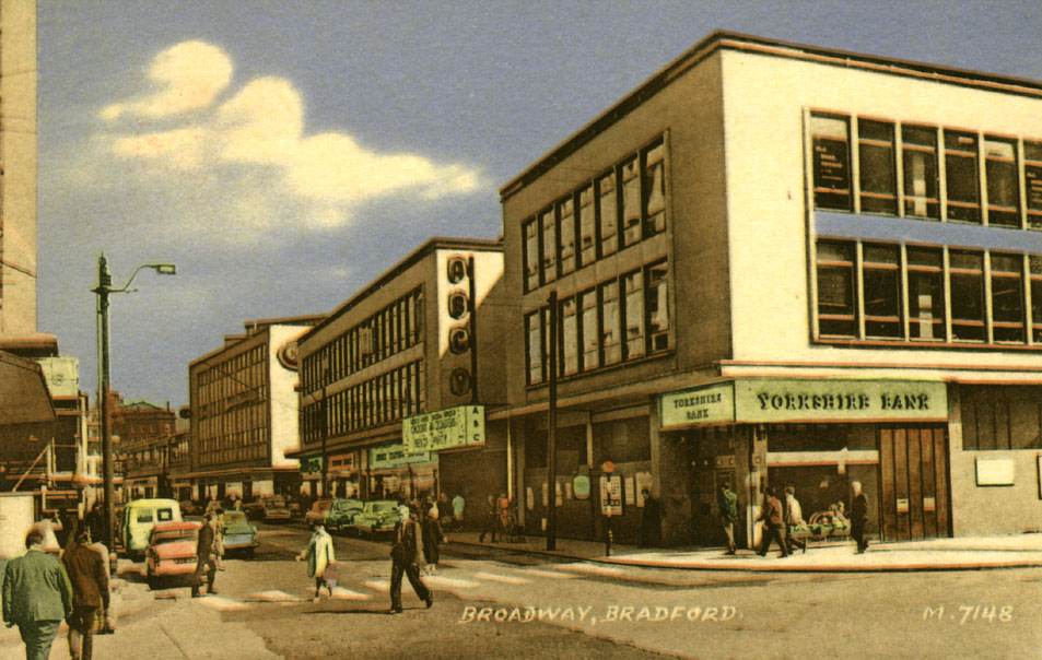 Broadway, Bradford, 1964. J. Valentine & CoMedium: Collocolour (Collotype). St Andrews copy at JV-M-7148