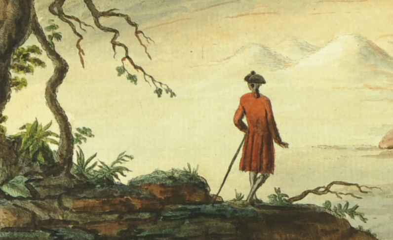 Detail of Sir William Hamilton from plate XXV of Campi Phlegraei