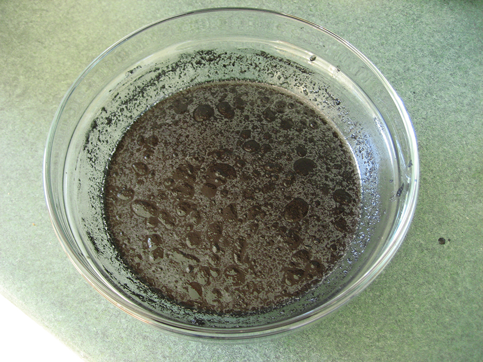 The blacking receipt made with oil and vinegar. It certainly has quite a sheen to it!