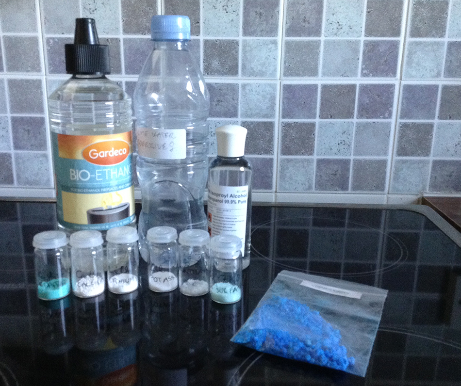 The ingredients acquired from the School of Chemistry