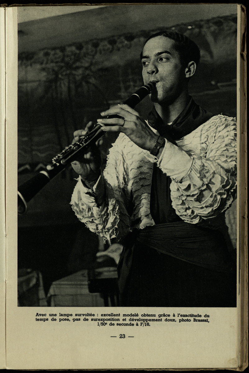 Brassaï’s use of a high-wattage flash and slow F-stop for dramatic effect (Photo TR590.N38)