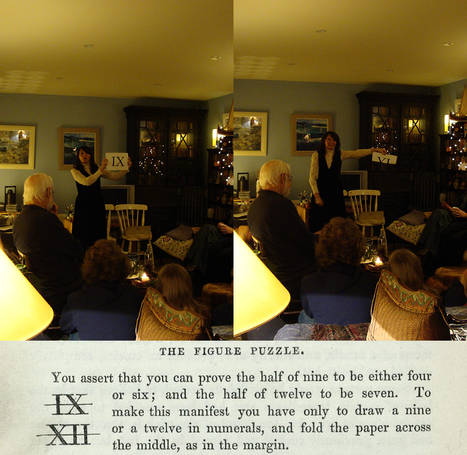 Amusing the audience with ‘The Figure Puzzle’.