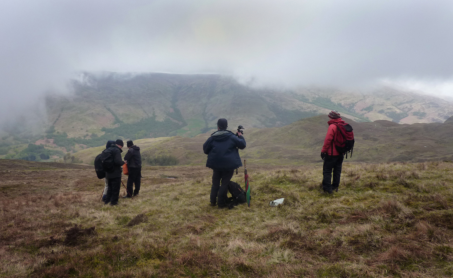 Taking advantage of a brief break in the cloud.
