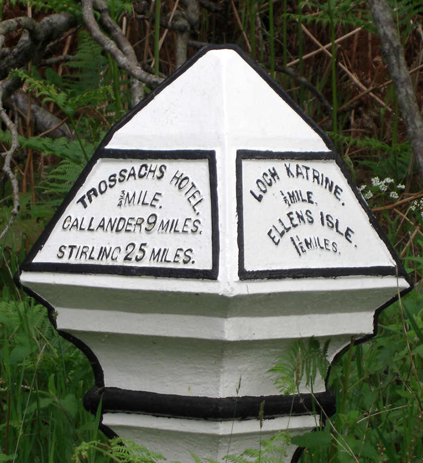Old milestone in Trossachs pass