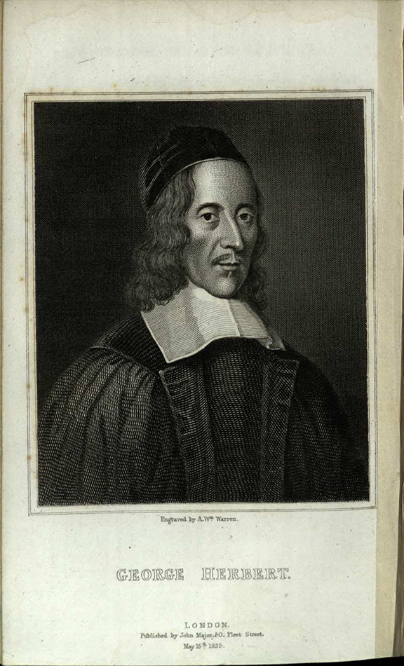 George Herbert from Izaak Walton, The Lives of Dr John Donne, Sir Henry Wotton, Mr Richard Hooker, Mr George Herbert… (London: John Major, 1825) s PR3757.W6L5E25