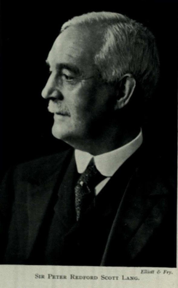 Portrait of Peter Redford Scott Lang, 1926. Duncan Dewar a student of St. Andrews 100 years ago his accounts with a commentary by the late Sir Peter Redford Scott Lang, 1926 (StA LF1117.L2).