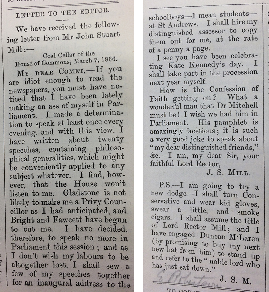 Extract from The Comet, March 1866.