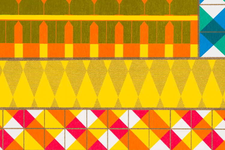 Colourful patterns on canvas