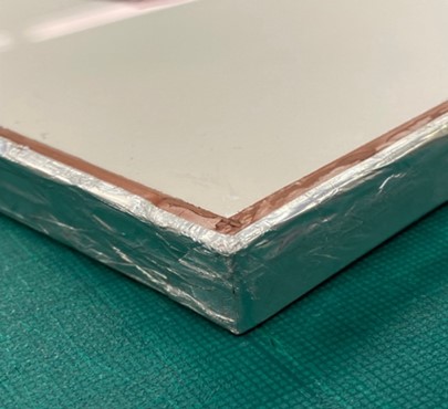 Colour image of frame with sealed edges